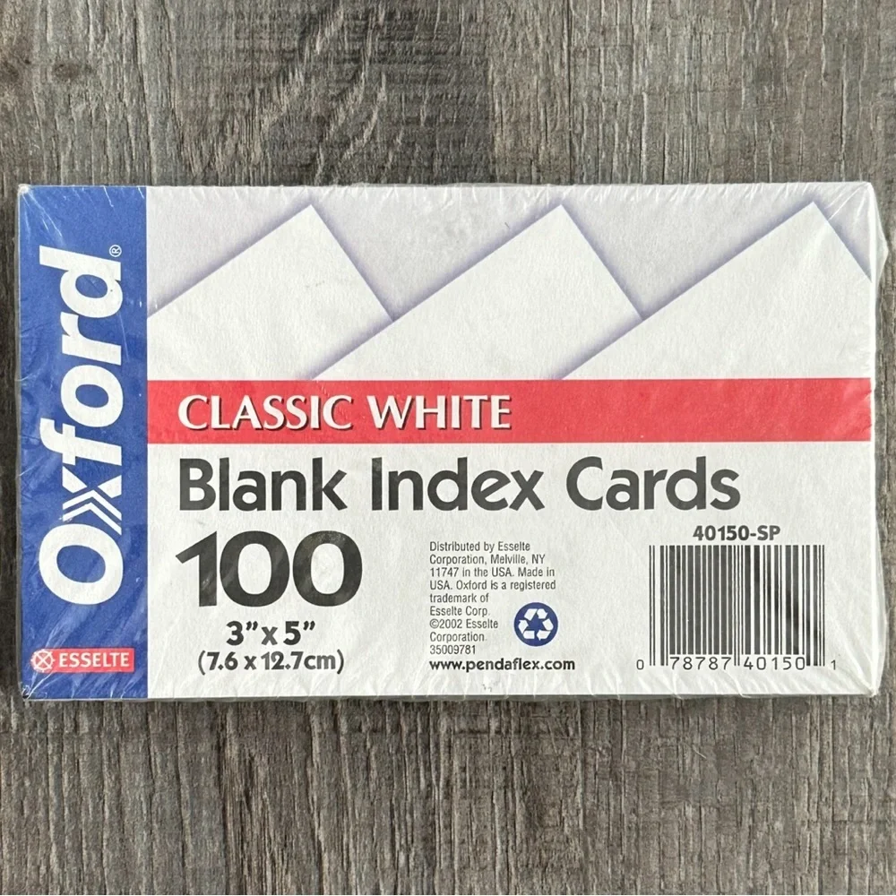 💞 New 100-Count Blank Index Cards